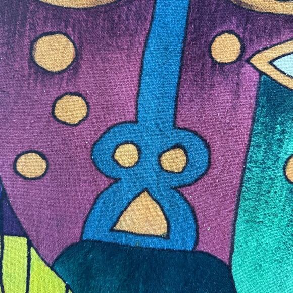 VTG Deeve New York Jacket Women One Size Green Silk Art To Wear Abstract City - Picture 11 of 16